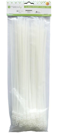 Fascette Fermacavi con Occhiello 300x4,8mm in Nylon 100pz Bianco