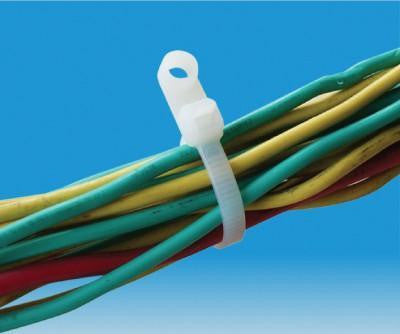 Fascette Fermacavi con Occhiello 300x4,8mm in Nylon 100pz Bianco