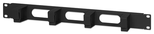 Pannello Passacavi 4 Anelli Corti 3 Fori 1U Nero