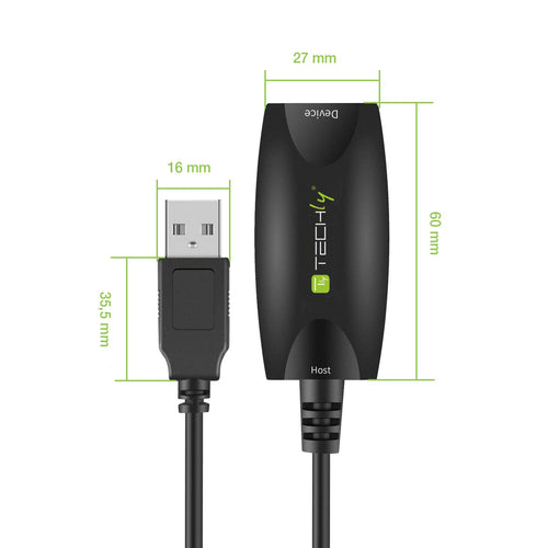 Cavo Prolunga Attivo USB3.0 SuperSpeed 5Gbps 5m Nero