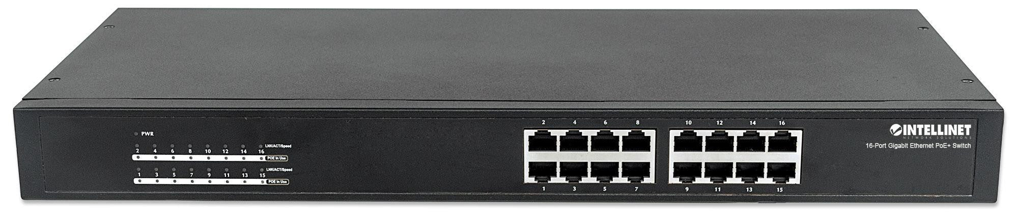 Switch Gigabit 16 Porte Ethernet PoE+ Nero