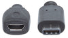 Cavo HiSpeed USB MicroB Femmina / USB-C Maschio 0,15m Nero