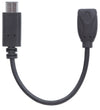 Cavo HiSpeed USB MicroB Femmina / USB-C Maschio 0,15m Nero