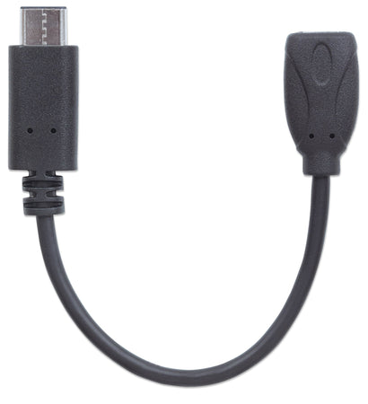 Cavo HiSpeed USB MicroB Femmina / USB-C Maschio 0,15m Nero