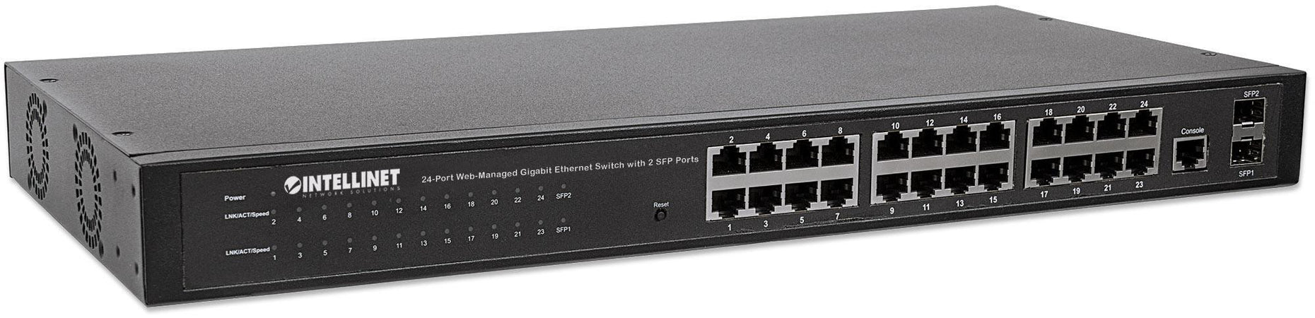 Switch 24 porte Web-Managed Gigabit Ethernet con 2 porte SFP