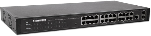 Switch 24 porte Web-Managed Gigabit Ethernet con 2 porte SFP