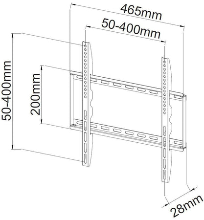 Supporto a Muro Fisso Slim per TV LED LCD 23-55'' Nero