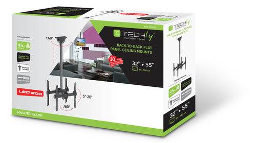 Supporto Telescopico Universale a Soffitto per 2 TV LED LCD 32-55''