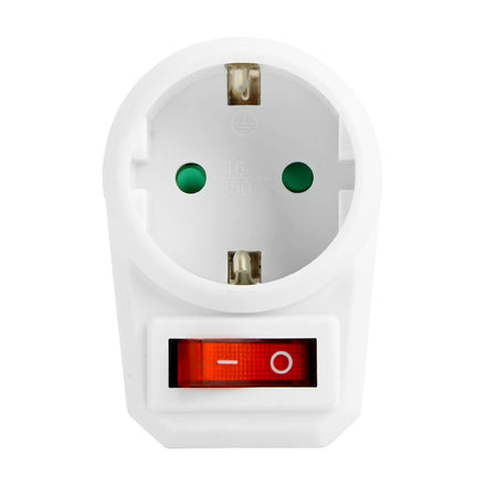 Adattatore con Presa Schuko CEE 7/4 con Interruttore Bianco
