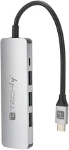 Hub USB-C&trade SuperSpeed 4 Porte USB3.0 con PD, Alluminio