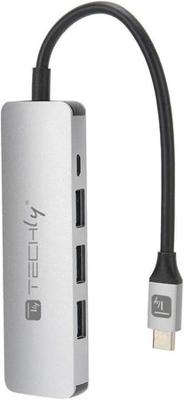 Hub USB-C&trade SuperSpeed 4 Porte USB3.0 con PD, Alluminio