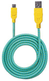Cavo Micro USB Guaina Intrecciata USB/MicroUsb 1.8m Azzurro/Giallo