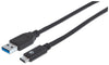 Cavo USB 3.2 Gen2 A Maschio / USB-C&trade Maschio 1m Nero