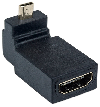 Adattatore HDMI A Femmina / Micro D Maschio Angolato Nero