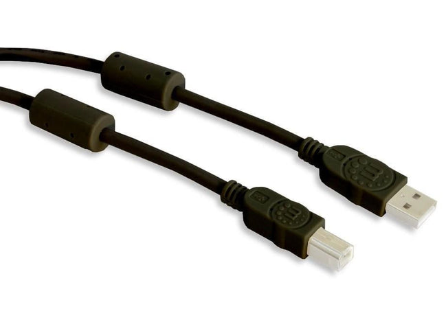 Cavo USB 2.0 A M / B M con Ferrite Doppia Schermatura Nero 3 metri