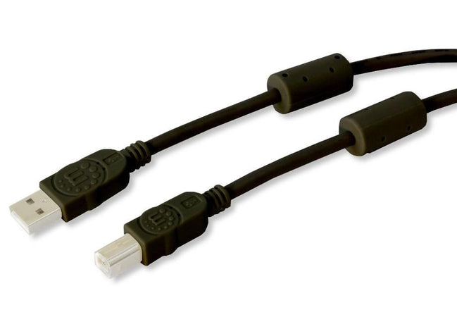 Cavo USB 2.0 A M / B M 5m con Ferrite Doppia Schermatura Nero