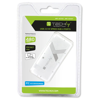 Mini Hub USB Hi Speed 4 Porte Bianco