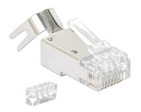 Confezione 50 Plug RJ45 STP per Cavo Rigido Flessibile Cat.6A STP