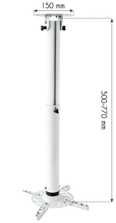 Supporto a Soffitto per Proiettori Estensione 500-770 mm Bianco