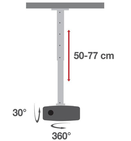 Supporto a Soffitto per Proiettori Estensione 500-770 mm Bianco