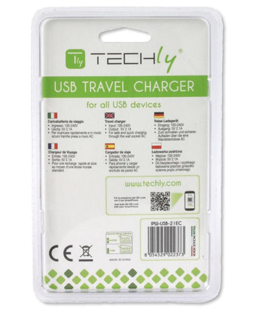 Alimentatore da Rete Italiana 1 porta USB 5V/2.1A Bianco