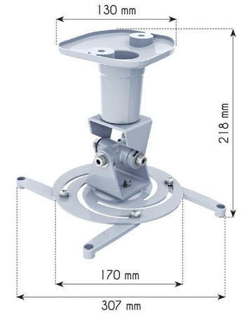 Staffa Universale a Soffitto per Proiettore, Bianco