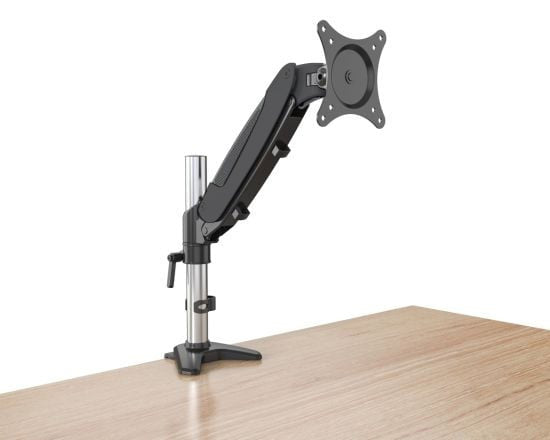 Supporto Tubolare a Gas da Scrivania per Monitor 15-27'' 360mm Nero