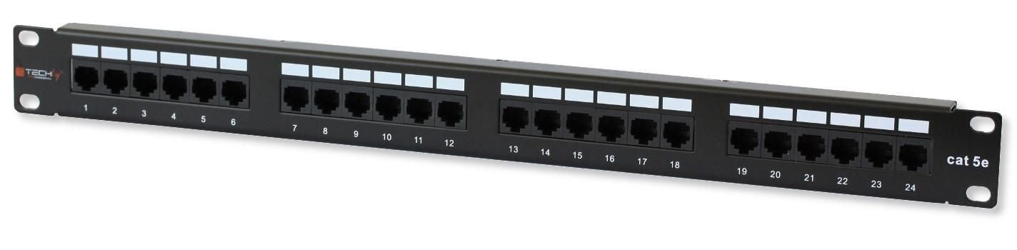 Pannello Patch UTP 24 Posti RJ45 Cat.5E Techly