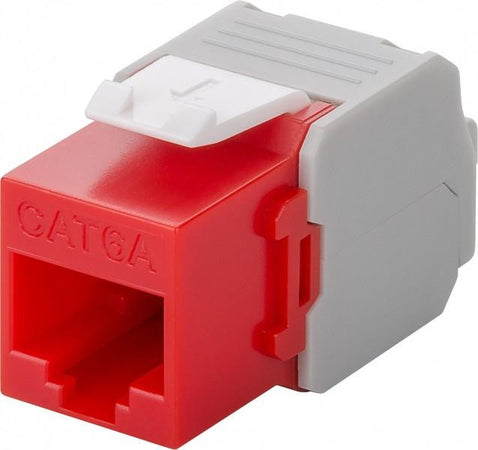 Frutto Keystone RJ45 Cat6A UTP 500MHz Rosso