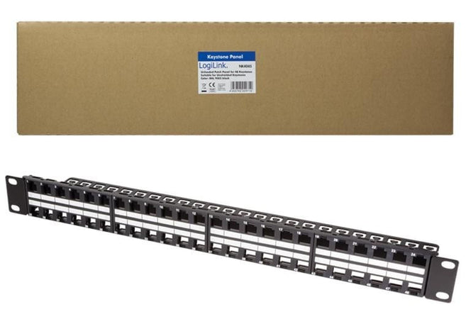 Pannello Patch 48 Posti 1HE Keystone Slim Senza Frutti Nero