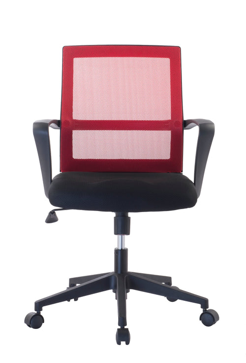 Sedia per Ufficio con Schienale Medio Nero/Bordeaux