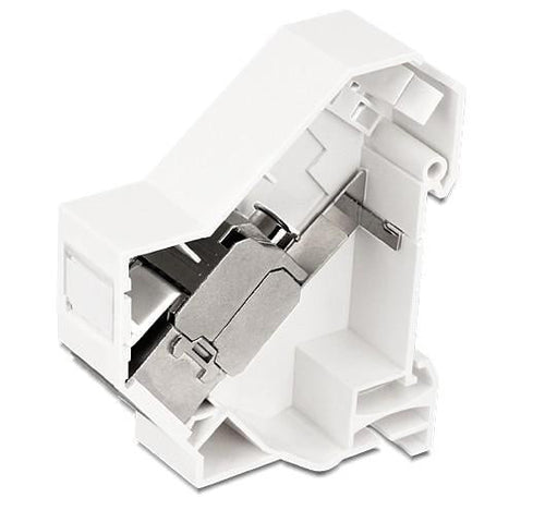 Adattatore su barra DIN per modulo RJ45 Keystone Schermato