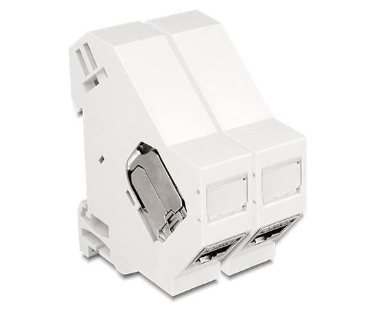 Adattatore su barra DIN per modulo RJ45 Keystone Schermato