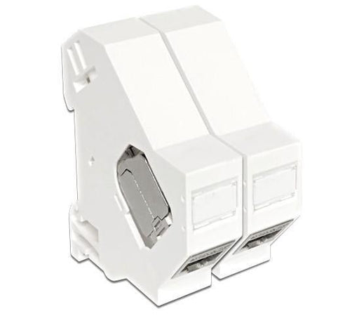 Adattatore su barra DIN per modulo RJ45 Keystone