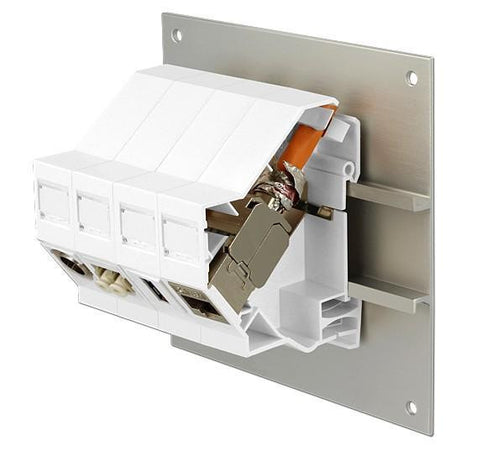 Adattatore su barra DIN per modulo RJ45 Keystone