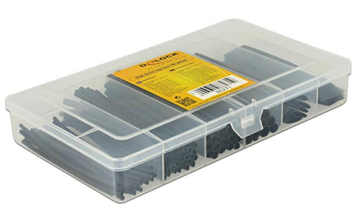 Kit 100 Tubi Guaina Termorestringente Nero per Isolamento Cavi