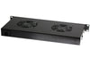 Gruppo 2 Ventole 1U per Rack 19'' con Termostato LED Nero