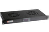 Gruppo 2 Ventole 1U per Rack 19'' con Termostato LED Nero