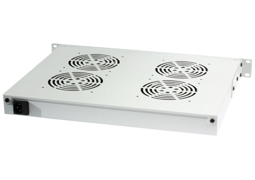 Gruppo 4 Ventole 1U per Rack 19'' con Termostato LED Grigio