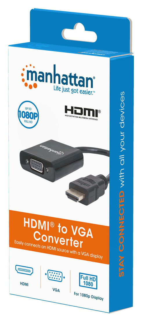 Cavo Convertitore HDMI a VGA con MicroUsb 30cm Nero