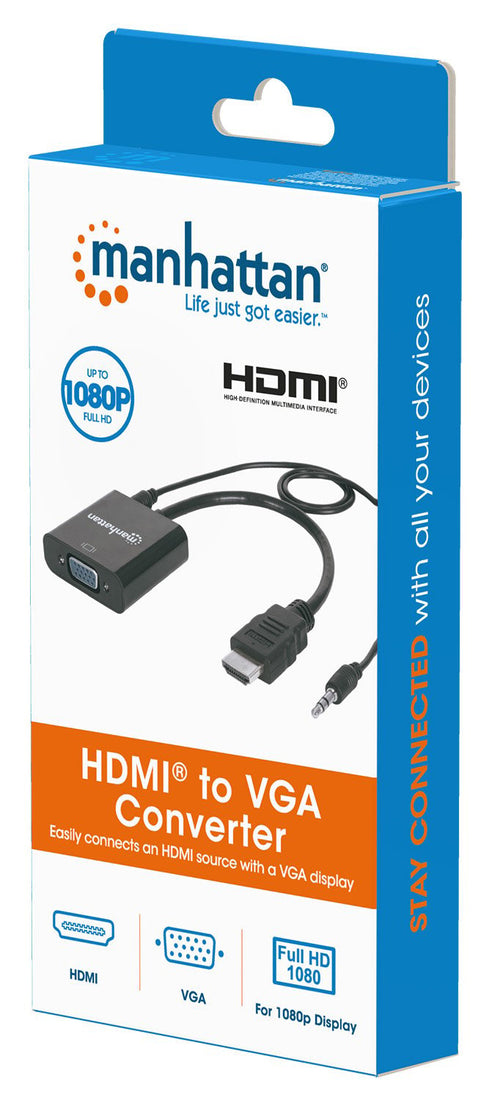 Cavo Convertitore da HDMI a VGA con Audio e MicroUsb 30cm Nero