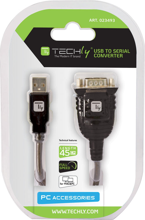 Convertitore Adattatore Techly da USB a Seriale in Blister