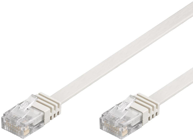 Cavo di Rete Patch Piatto in Rame Cat.6 UTP 10m Bianco