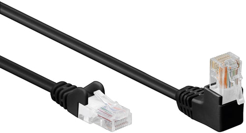 Cavo di rete Patch Connettore Angolato 90° CCA Cat. 5e UTP 10m Nero