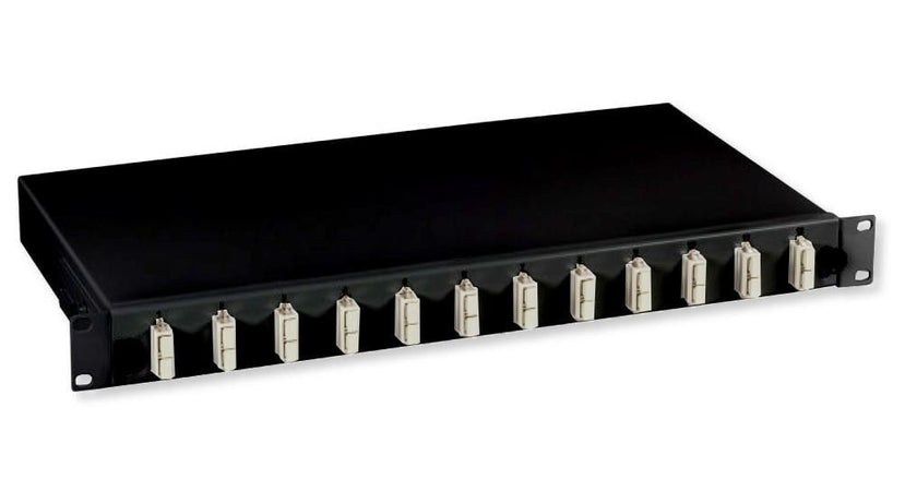 Cassetto Ottico 19'' con 12 bussole SC Duplex Multimodale OM2 Nero