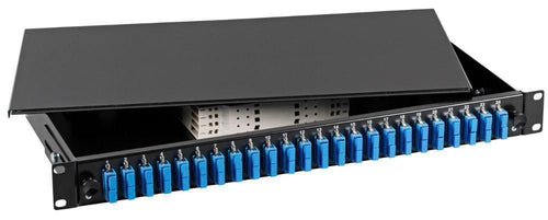 Cassetto Ottico 19'' con 24 bussole SC Duplex Monomodale Nero