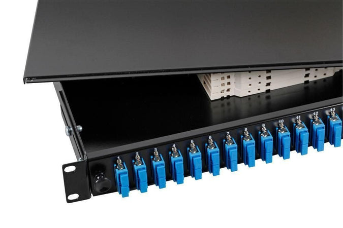 Cassetto Ottico 19'' con 24 bussole SC Duplex Monomodale Nero