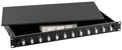 Cassetto Ottico 19'' con 12 bussole LC Duplex Multimodale OM2 Nero