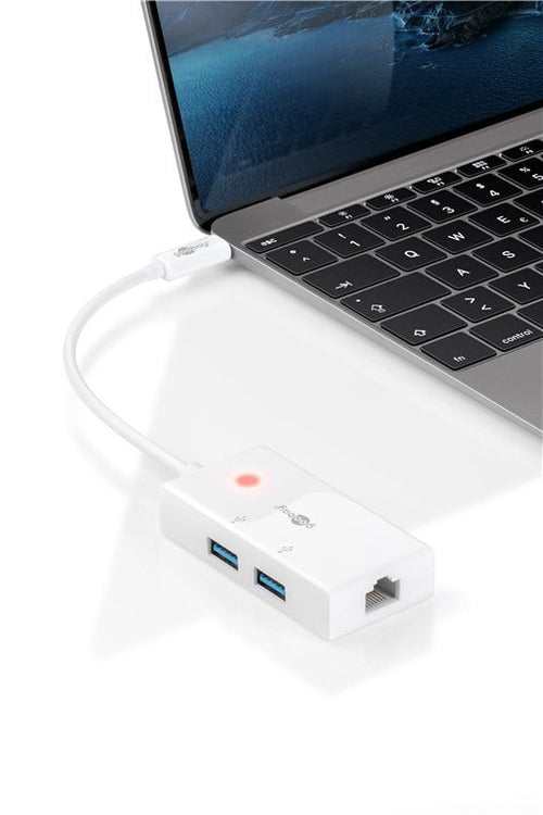 Hub USB-C SuperSpeed 2 USB 3.0 e RJ-45 Gigabit
