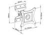 Supporto a muro per TV LED LCD 13''-30'' full motion Bianco